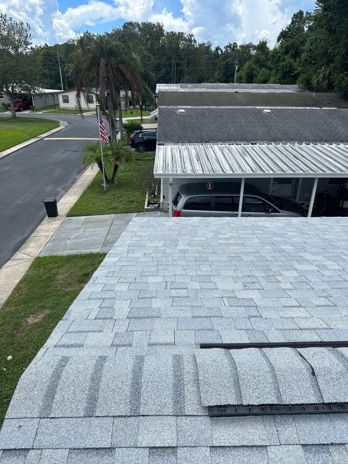 Completed roof replacement on a manufactured home in New Port Richey FL