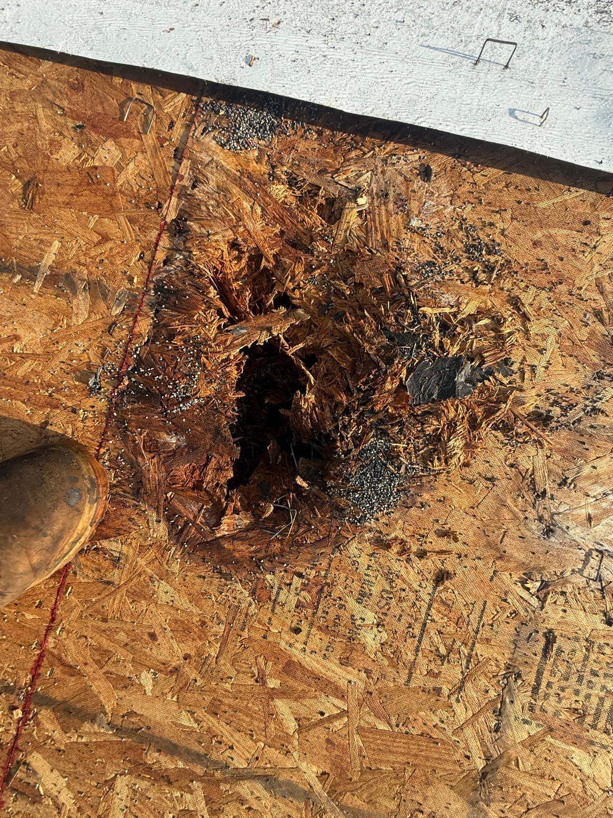 Rotted roof decking found during tear-off on a New Port Richey manufactured home